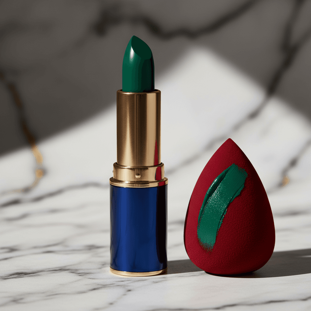 Premium lipstick with color swatch