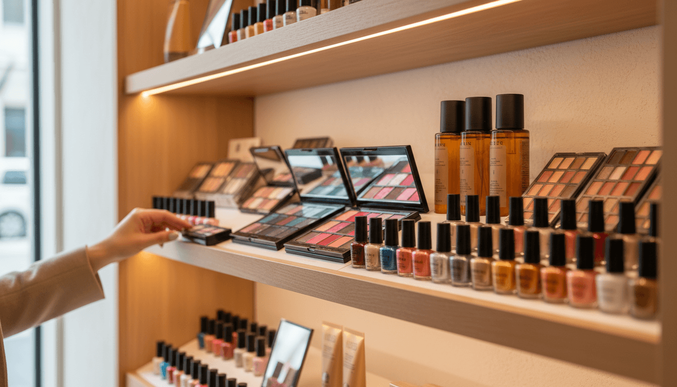 Beautifully organized beauty products on display at Jac Beauty Store